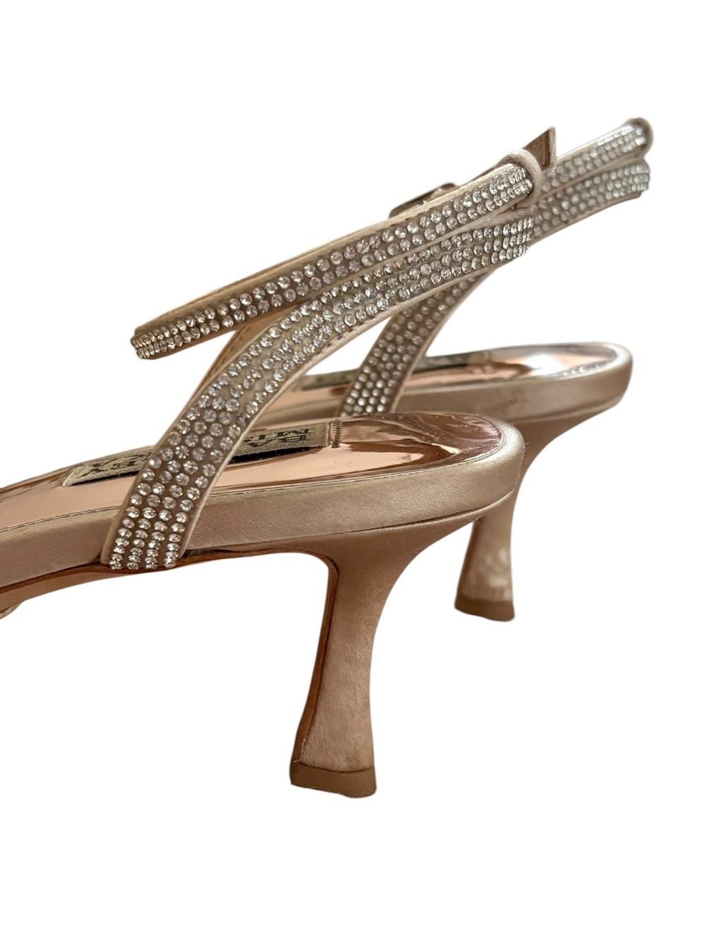 Badgley Mischka Remi Rhinestone Bow Champagne Ankle-Strap Heel - Picture 9 of 16
